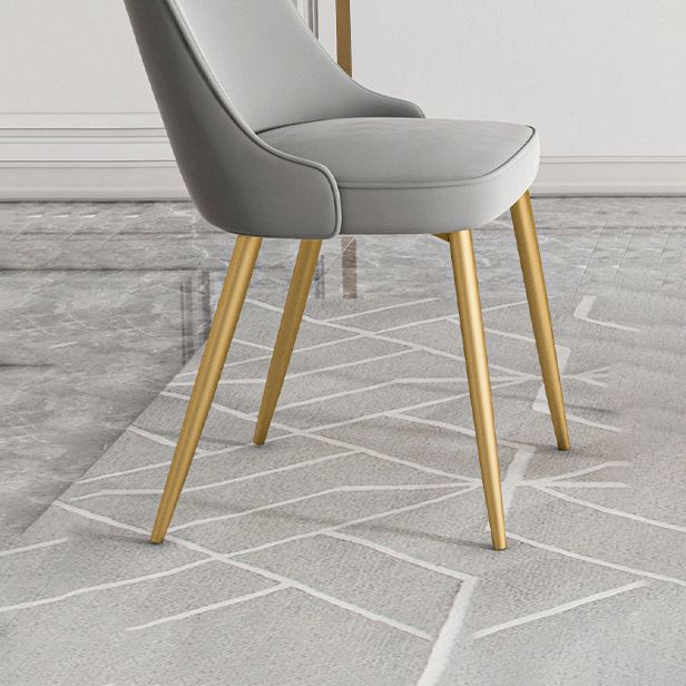 Chaise de salle à manger à dossier solide mental moderne, chaise de cuisine dorée à manger