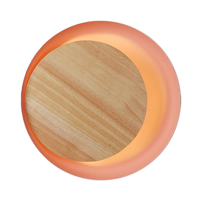 Lámpara de pared Led Led Led Led Led de madera de la luz de la pared del eclipse rosa para el baño de la escalera