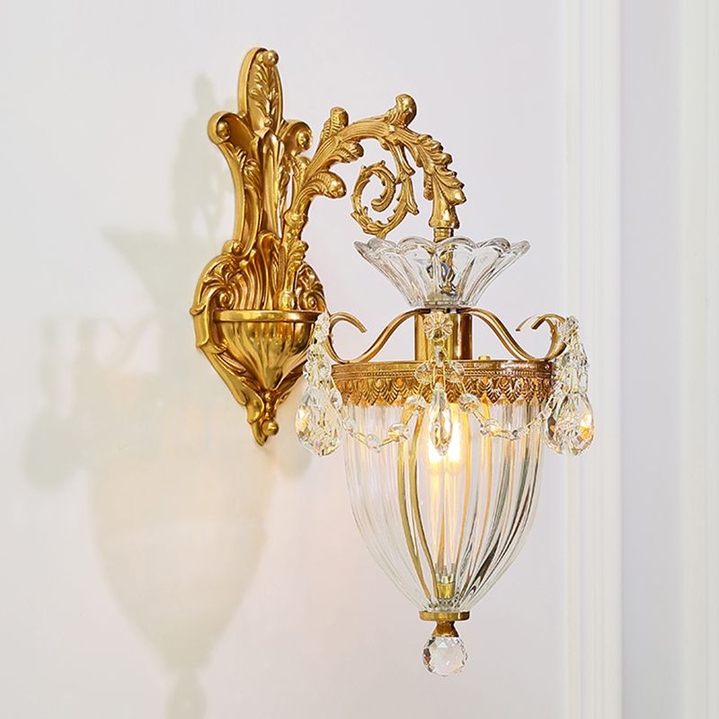 Cone Shape Metal Wall Lighting Modern Style Multi Lights Wall Mounted Light in Gold