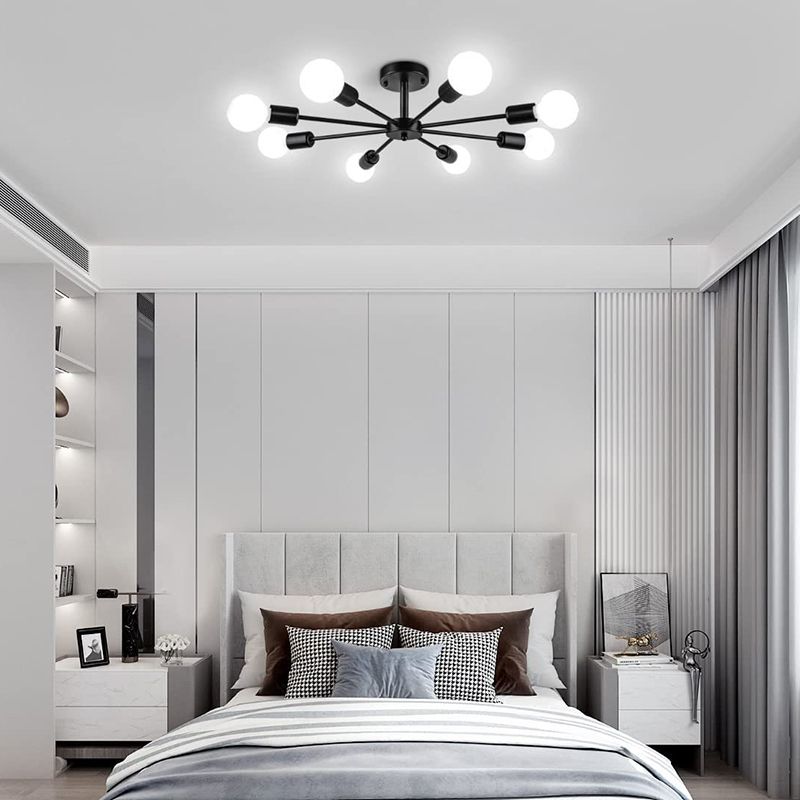 Metal Sputnik Shape Flush Mount Lights Modern Multi Light Flush Mount Light Fixtures