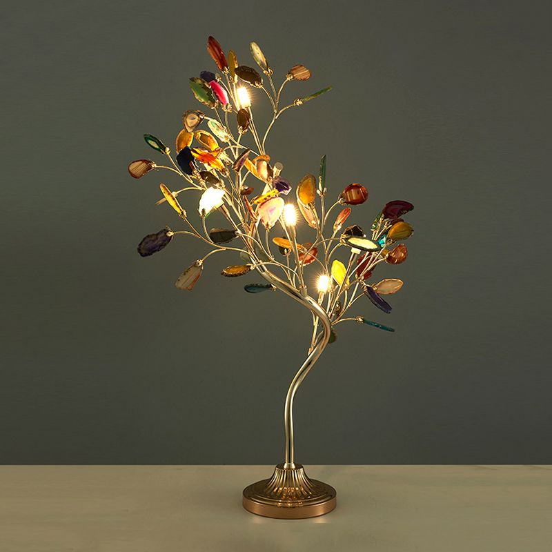 Flower Branch Shaped Acrylic Table Lighting Contemporary LED Rose Gold Desk Lamp