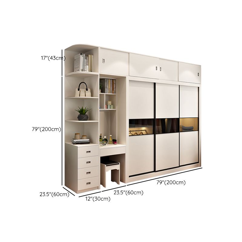 Contemporary Home Engineered Wood Wardrobe Freestanding Wardrobe Closet