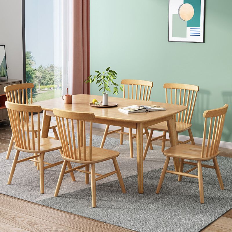 1/2/5/7 Pieces Modern Wood Furniture Standard Height Dining Table Set with 4 Legs