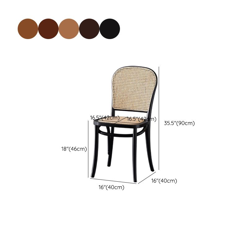 Dining Room Armless Chair indoor Wood Cane Back Dining Chair