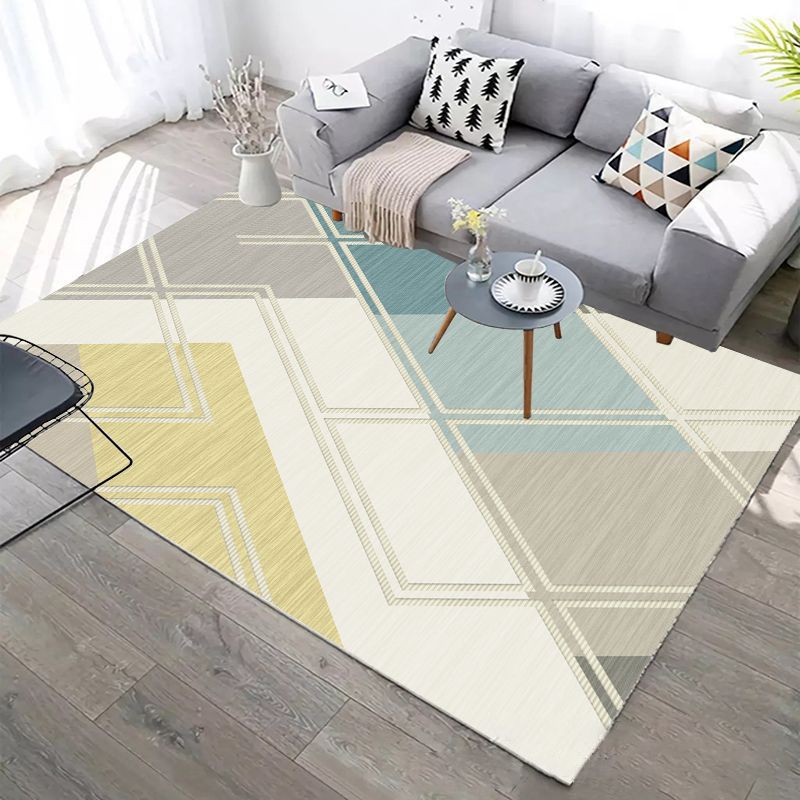 Modern Indoor Rug Graphic Carpet Anti-Slip Backing Rug for Living Room, Home Decoration