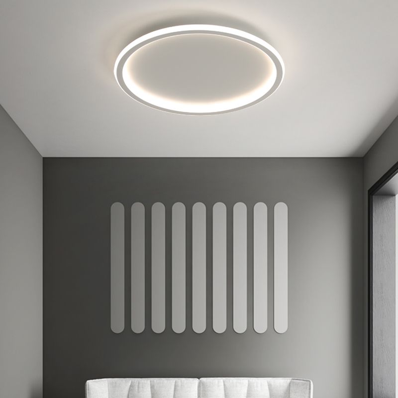 Round LED Ceiling Light Modern Ceiling Mount Lamp with Silica Gel Shade for Bedroom