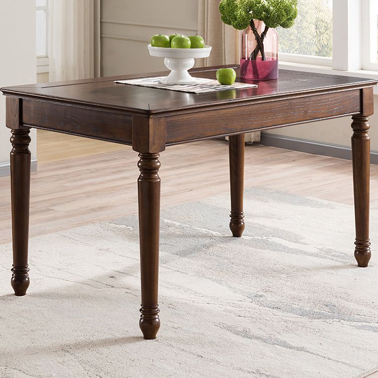 Mesa de comedor medieval de madera de fresno para restaurante, mesa rectangular con 4 patas