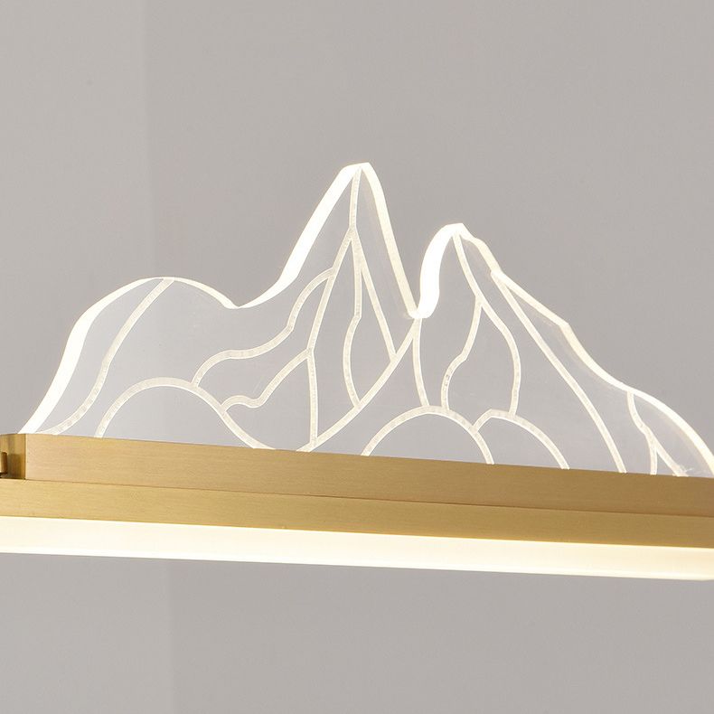 Multiple-Light Geometric Island Pendant Modern Metal Island Lighting for Dining Room