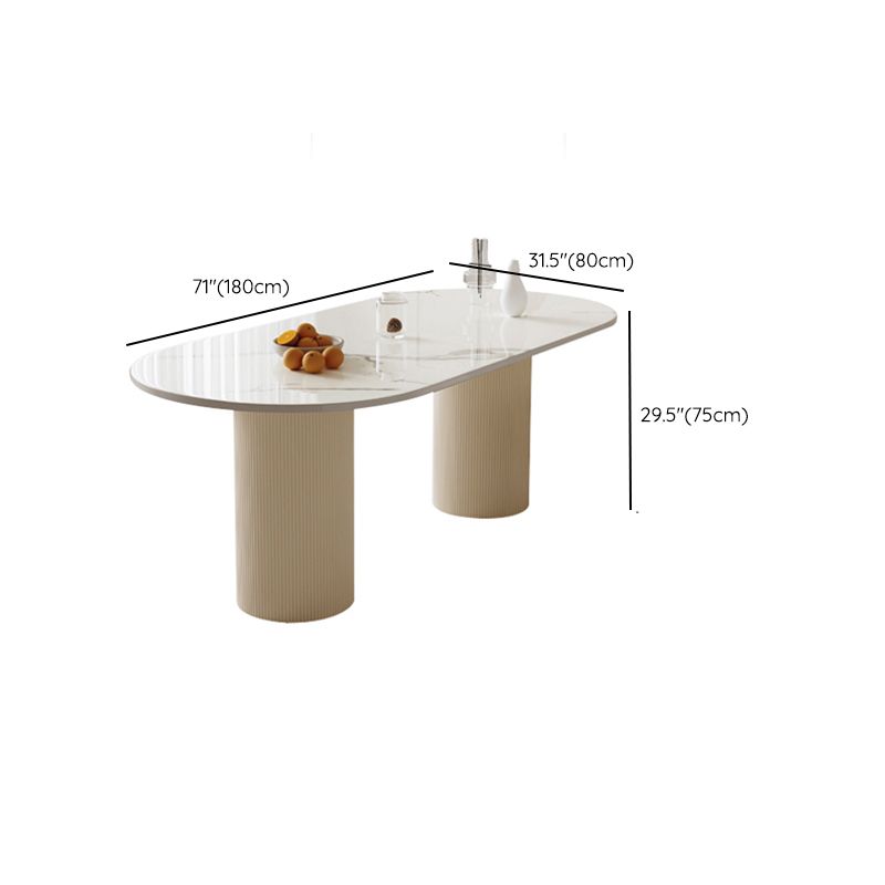 Modern White Dining Table Stone Dining Table for Kitchen Use