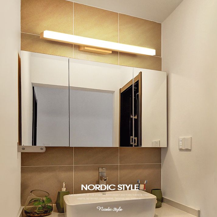 Luce da parete di vanità rettangolare Nordic Minimalist Minimalist Wood Vanity Light