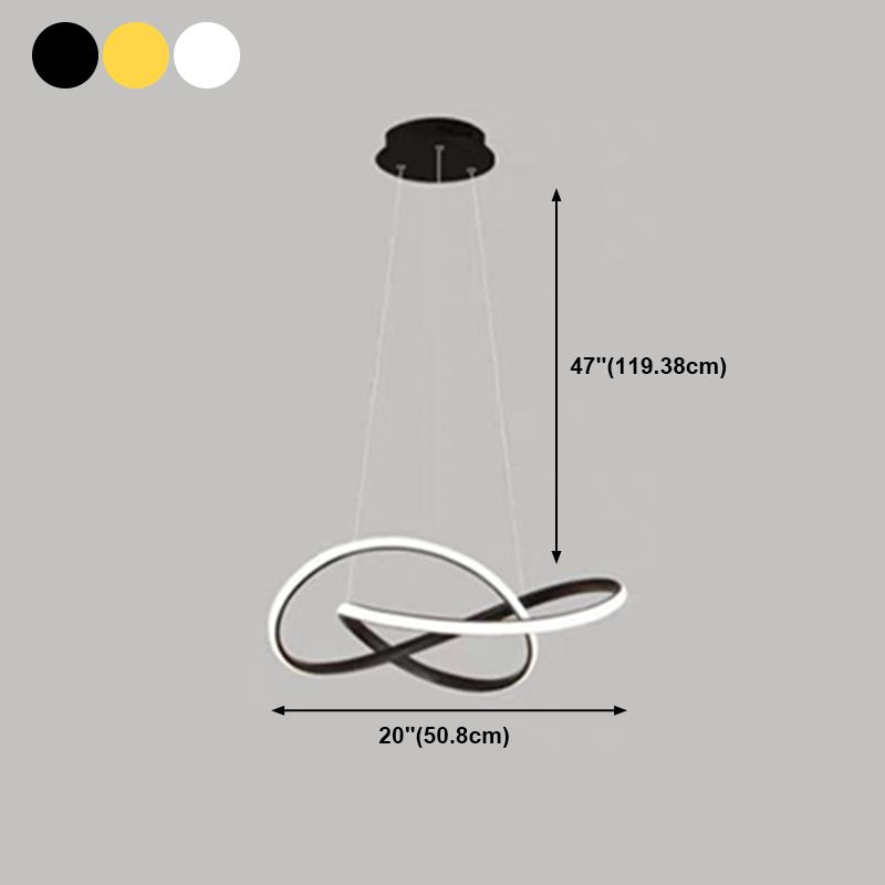 Nordic Linear Chandelier Single Light LED Chandelier Pendant for Living Room