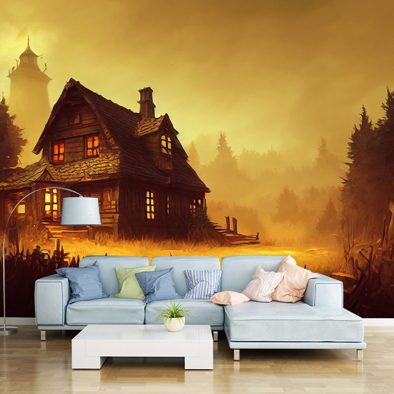 Creative Forest Illustration Mural Moisture-proof for Living Room and Bedroom Decoration