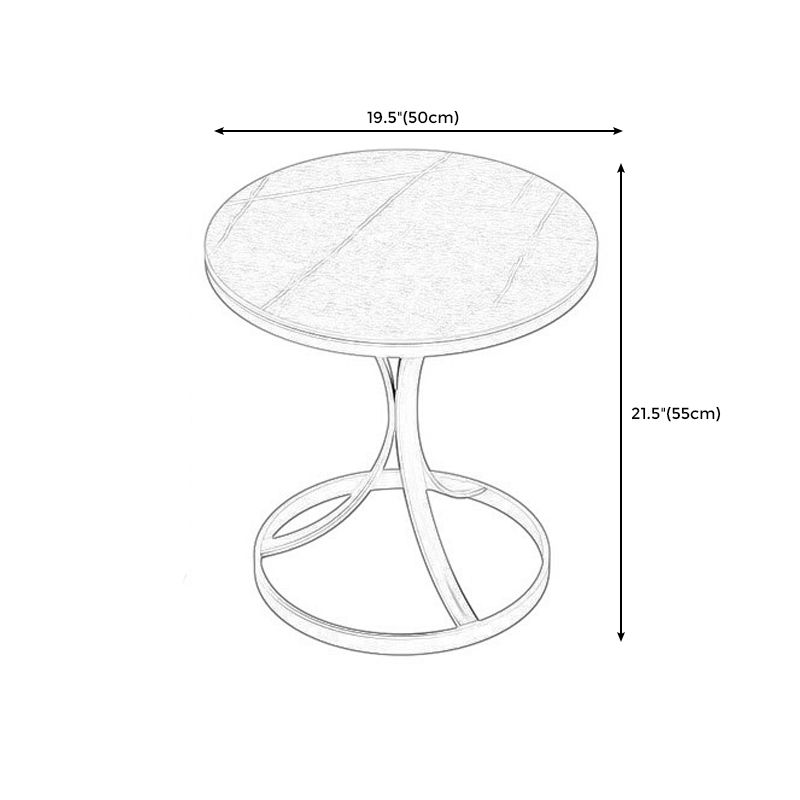 Faux Marble Top End Table Modern 21.6 "Tall Pedestal Side Table