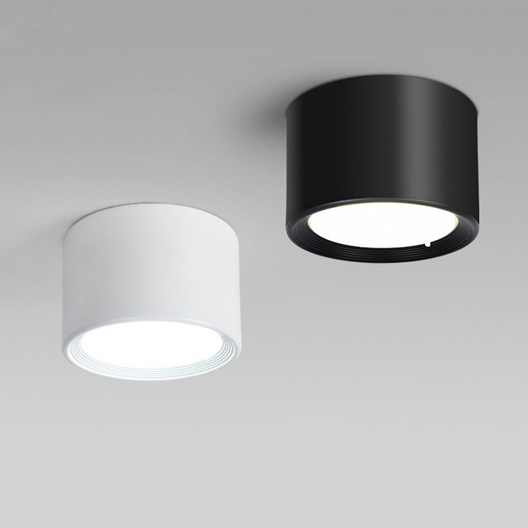 Plafonnier LED en forme de cylindre en fer moderne, 1 lumière, encastré pour couloir, salon