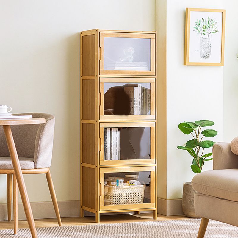 Scandinavian Accent Cabinet with Grooves Doors and Straight Legs