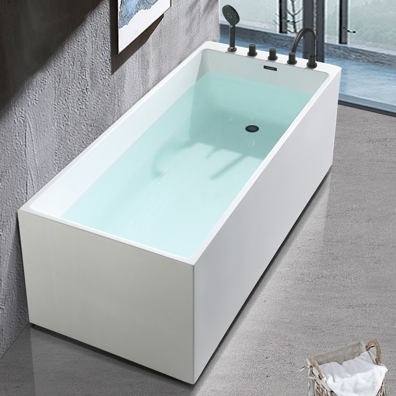 Back to Wall Antique Finish Bath Soaking Rectangular Modern Bath Tub