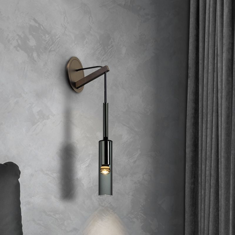 K9 Crystal Brass Wall Mount Light Fixture Teardrops 1-Light Modern Style Sconce