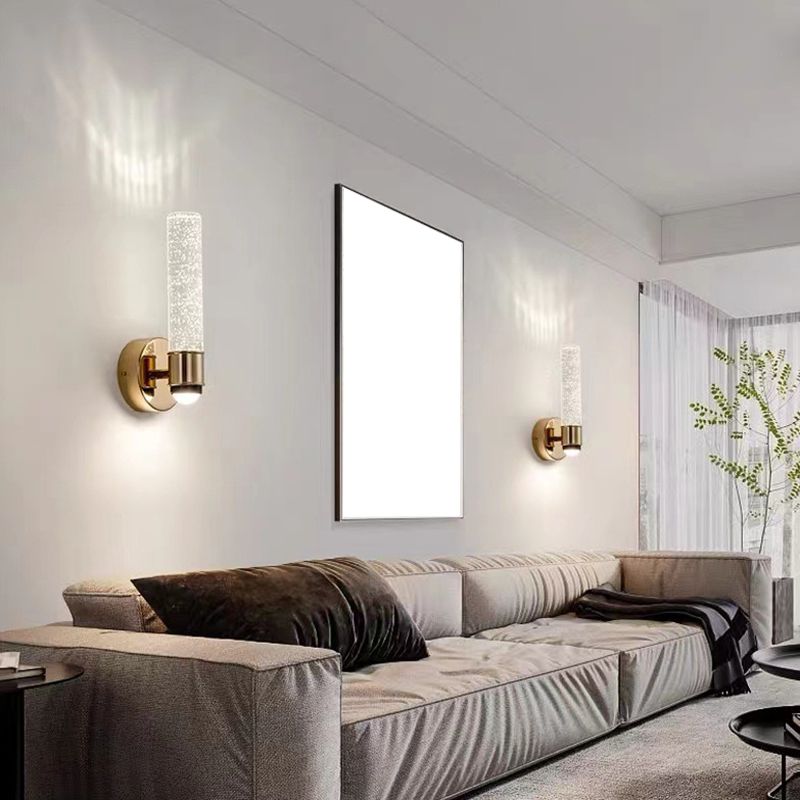 Crystal Bath Vanity Lighting Golden Modernism LED Wall Light for Bathroom