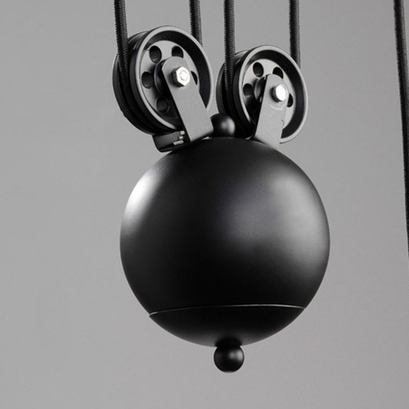 Cone Island Chandelier Industrial Kitchen Island Lighting Metal 3 Light Chandelier in Black