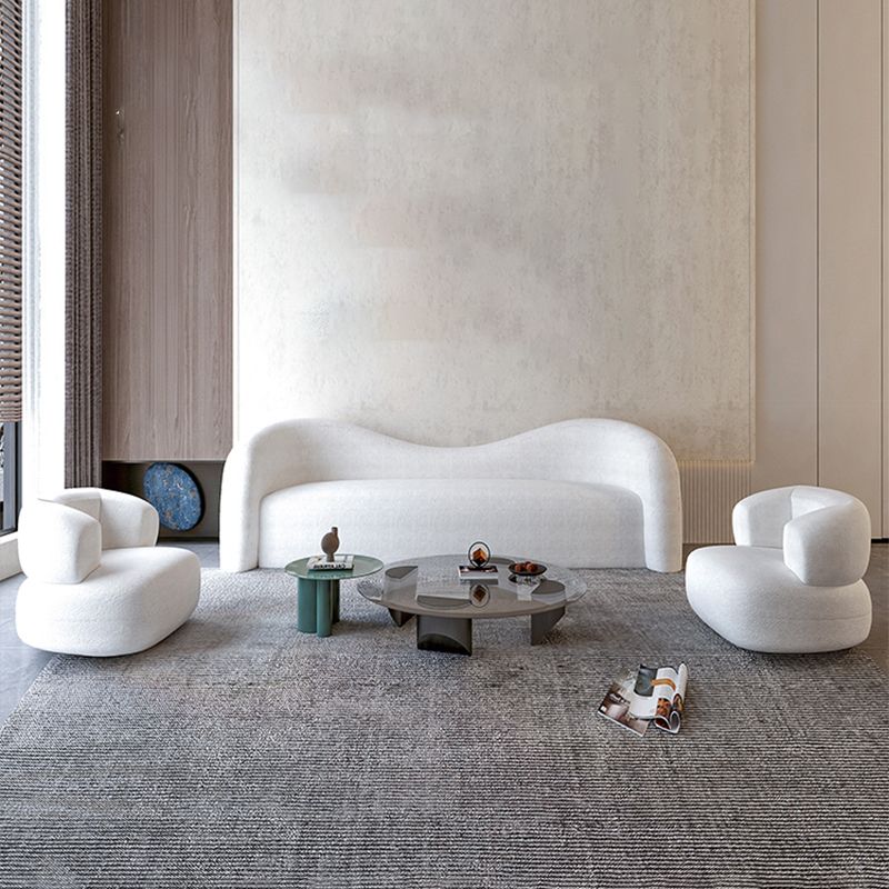 30.7" H Contemporary Velvet/ Wool Curved Sofa for Living Room