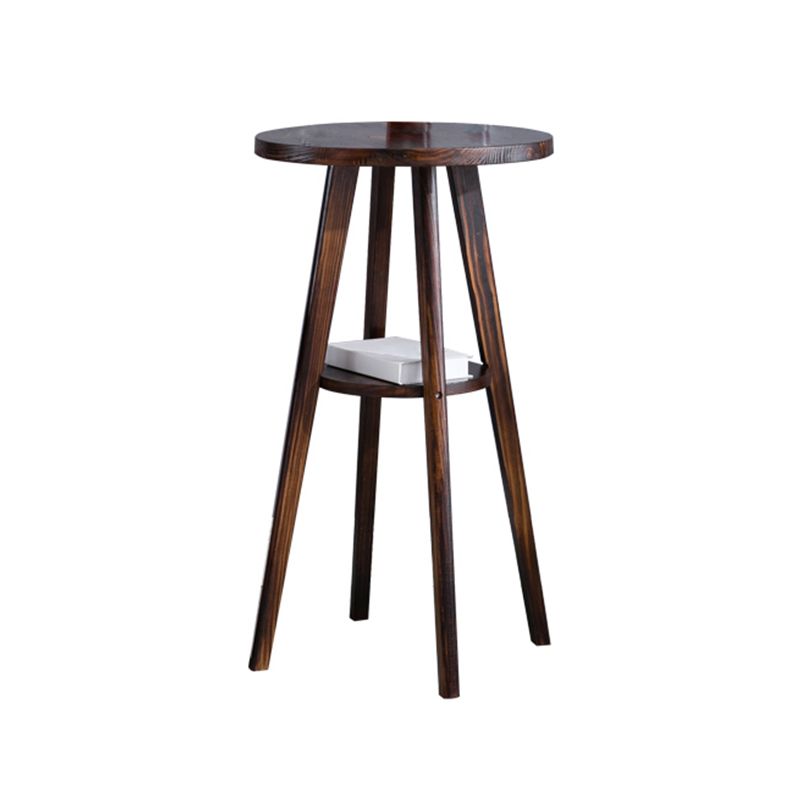 Round Modern Pub Table Set 1/3 Pcs Solid Wood Bar Table for Home
