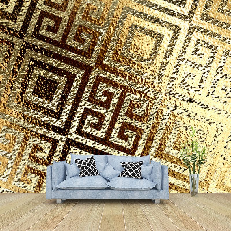 Gold Foil Wallpaper Mural Geometric Pattern Artistic Moisture Resistant Wall Decor
