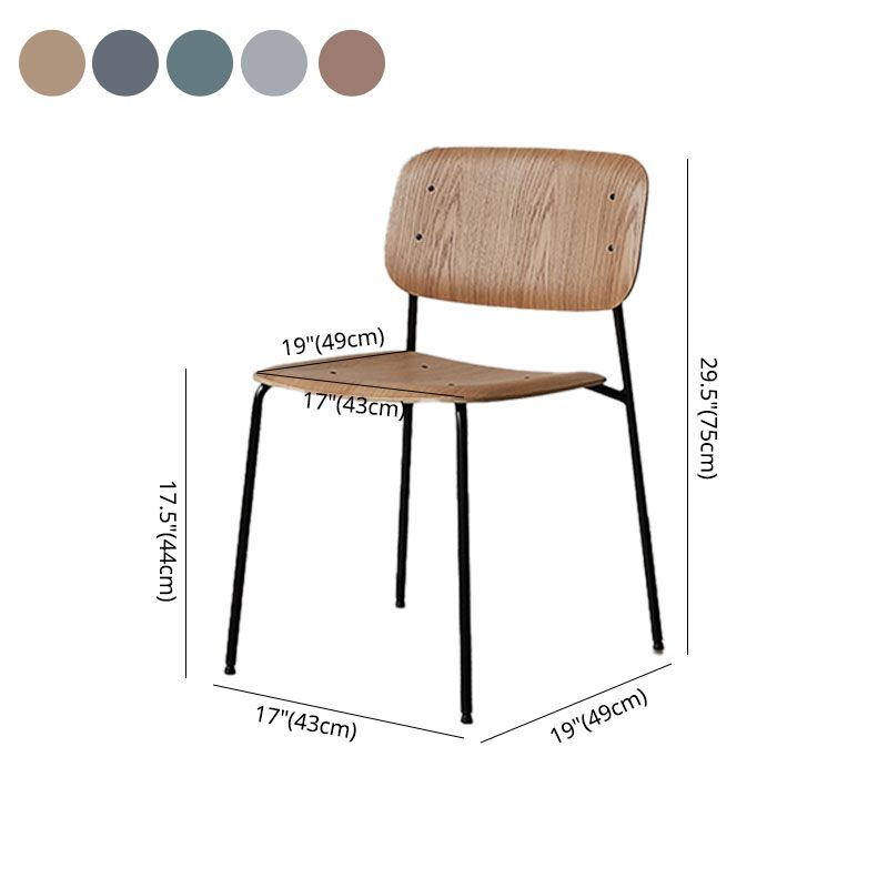 Chaise de salle à manger industrielle en métal, sans accoudoirs, à dossier ouvert, pour usage domestique