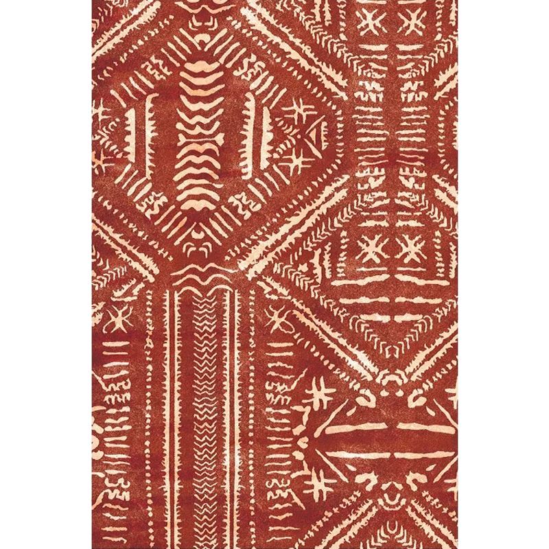 Rood vintage tapijt polyester tribaal patroon tapijt huisdiervriendelijk wasbaar wasbaar anti-slip achterstapijt tapijt voor decoratie