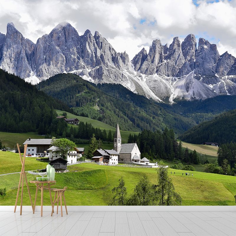 Mountain View Mural Wallpaper Washable Wall Covering for Bedroom Decoration