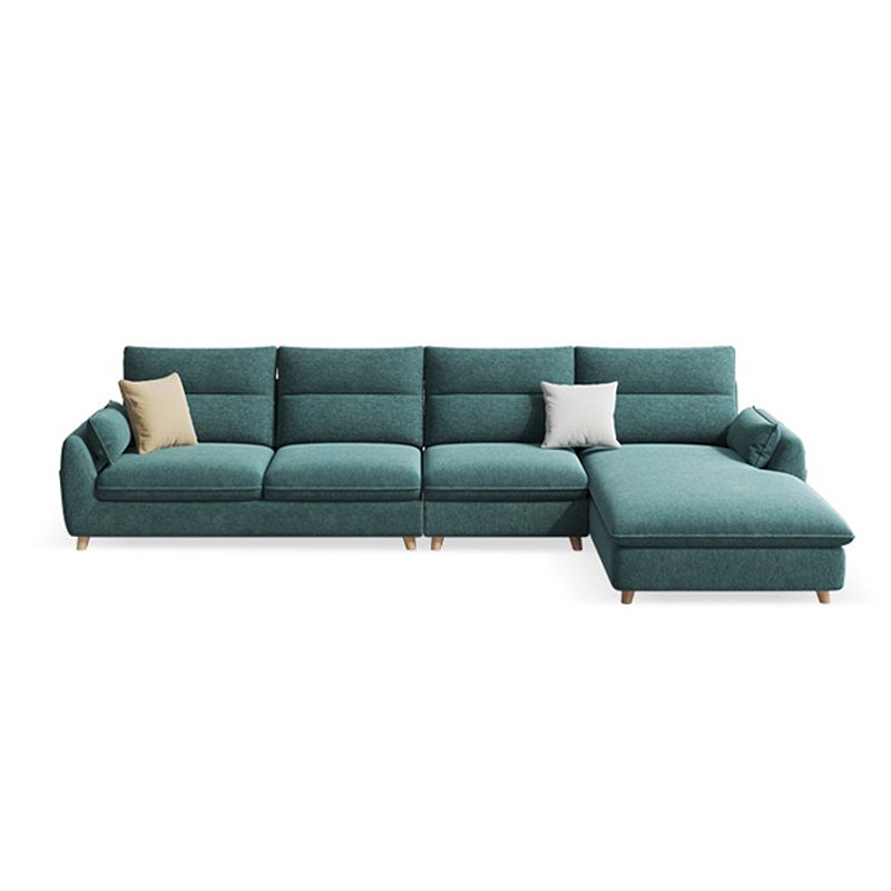 Emerald Green Modern Pillow Top Arm Sectional for Apartment, Living Room