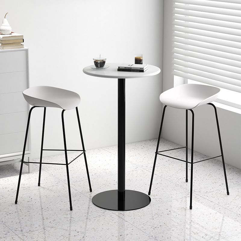 Contemporary Bar-stool Plastic Counter Bar Stool with Metal Legs for Kitchen