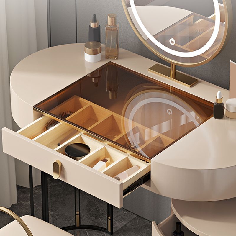Contemporary Solid Wood Vanity Desk 4 Drawer Vanity Dressing Table