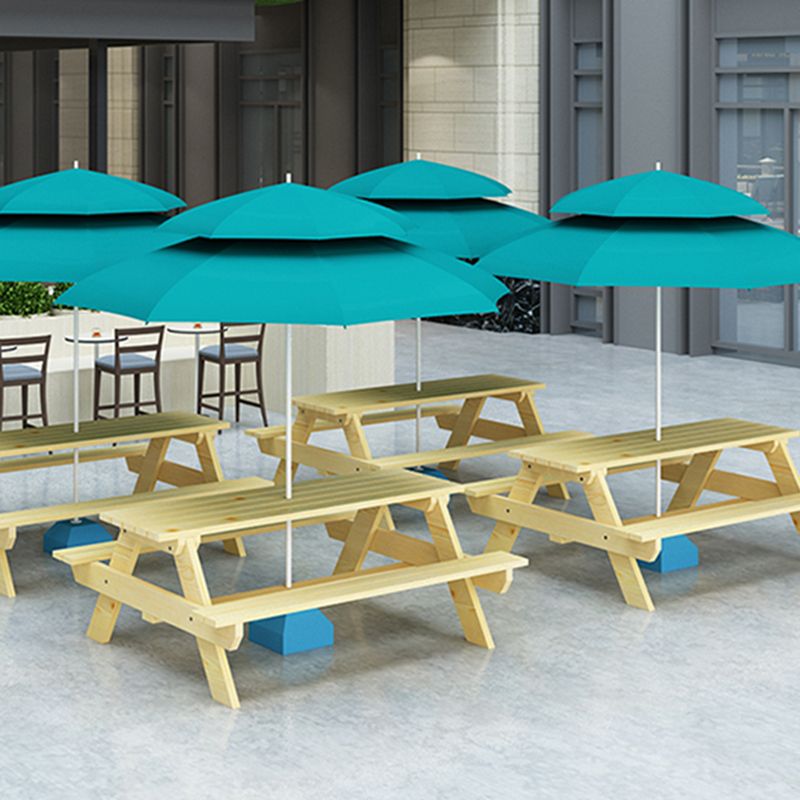 Pine Wood Outdoor Dining Table Set Modern 1/3/4 Pcs Rectangular Dining Set