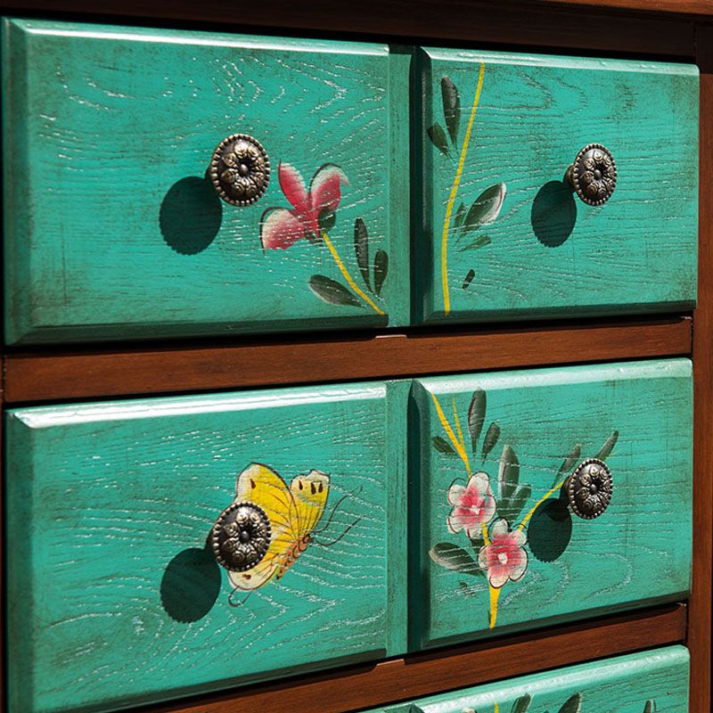 Coastal Wood Lingerie Chest Vertical Storage Chest for Bedroom