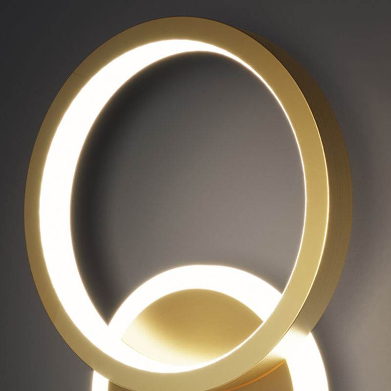 Nordic Style Brass Wall Light Circle Gold LED Wall Sconce for Living Room