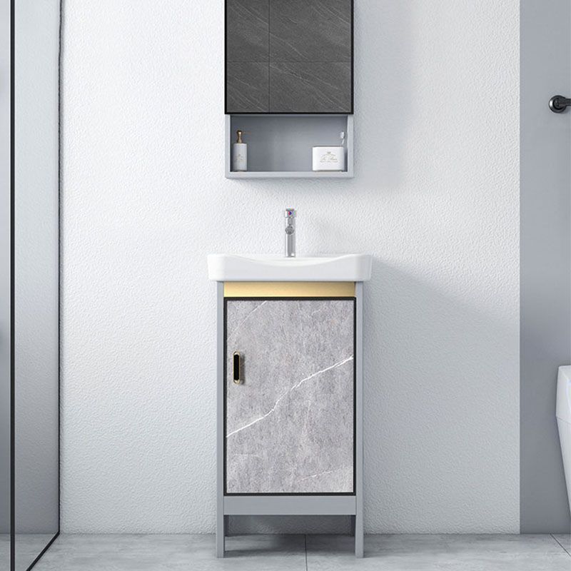 Modern Freestanding Vanity Sink Metal Bathroom Vanity Cabinet with Mirror Cabinet