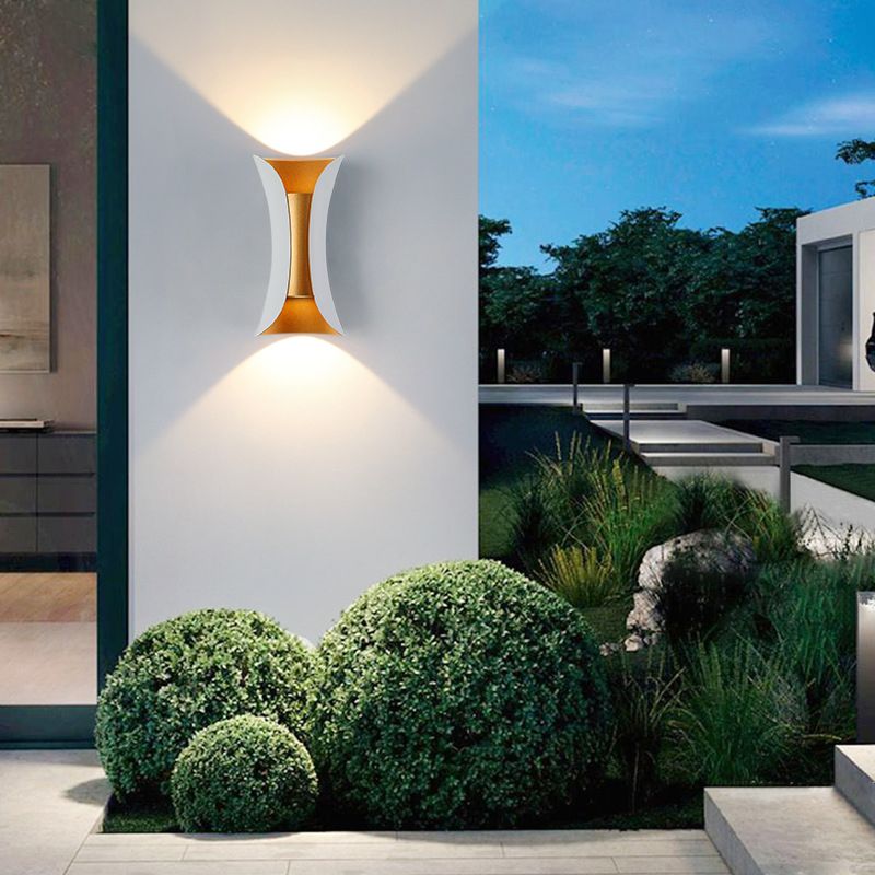 Luci di applique in metallo, stile moderno a 2 luci rondella da parete