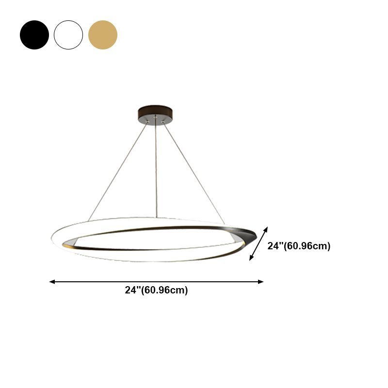 Circle Shape Metal Pendant Light Fixture Modern Single Light Hanging Light Fixture