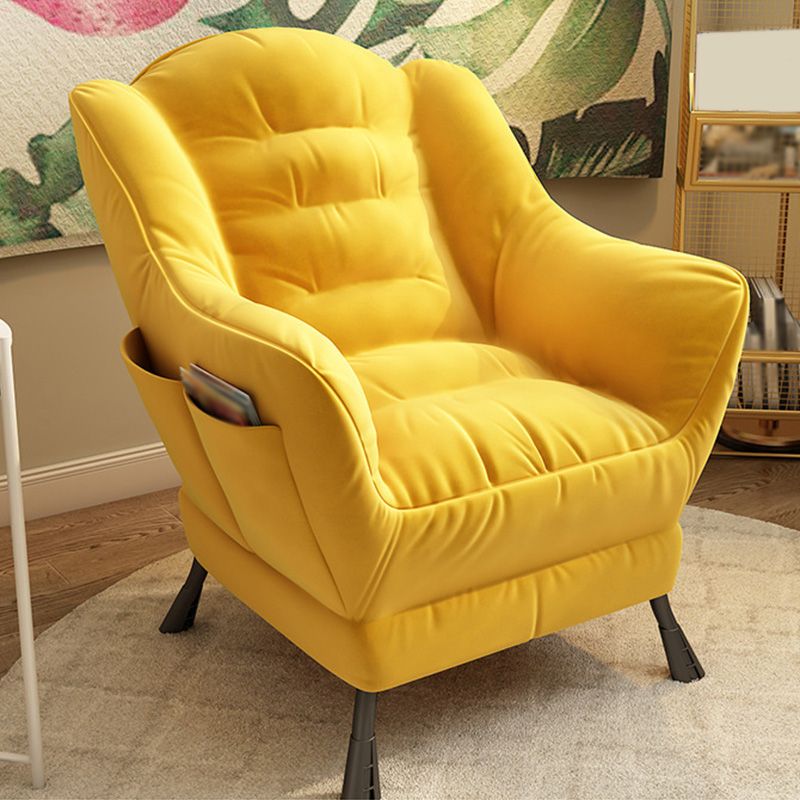 Sewn Pillow Back Arm Chair Sloped Arms Accent Chair,  27.56" W √ó 27.56" L √ó 33.46" H