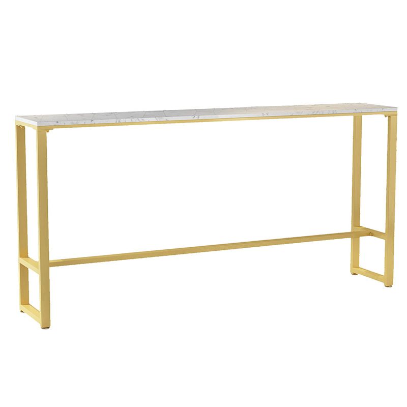 Glam Bar-height Table Faux Marble Top Pub Table with Gold Base