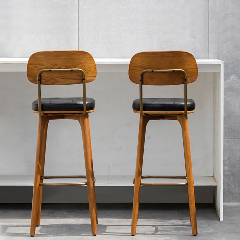 Industrial Style Armless Barstool Leather 30-inch Seat Height Counter Stools