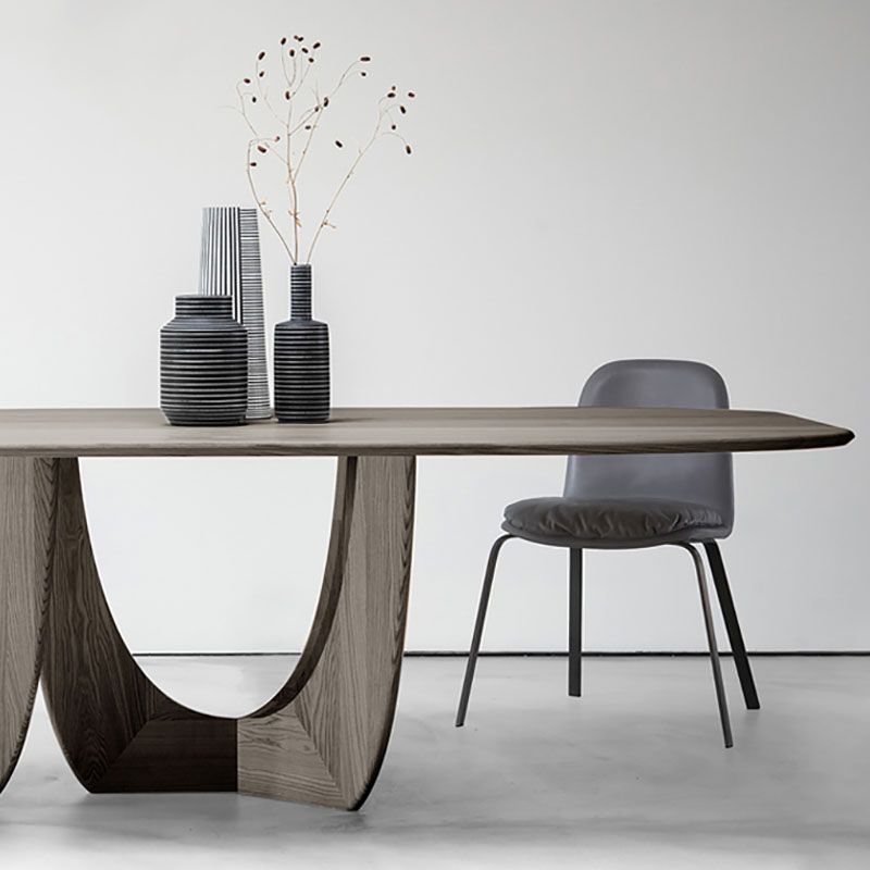 Contemporary Dining Table Oval Solid Wood Dinner Table Home Kitchen Dinner