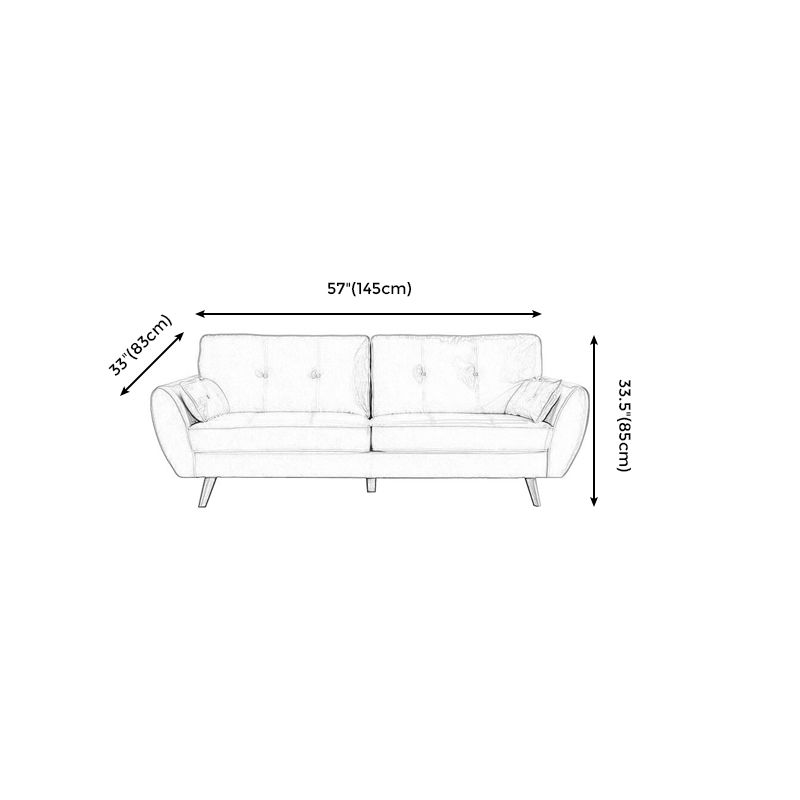 Contemporary Tufted Back Sofa 33.46" H Settee for Living Room with 4 Legs