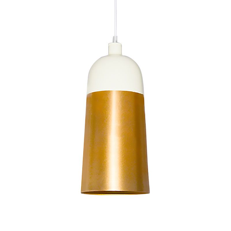 Lámpara colgante de oro moderna con tono de domo 1 cabeza de metal de metal luz colgante para dormitorio