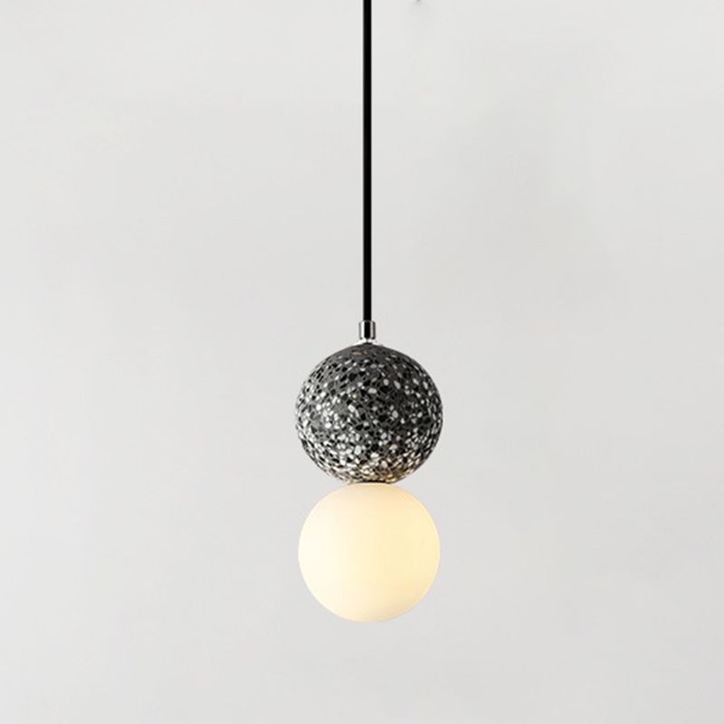 1-Light Spherical Hanging Pendant Modern Style Glass Hanging Lighting for Living Room