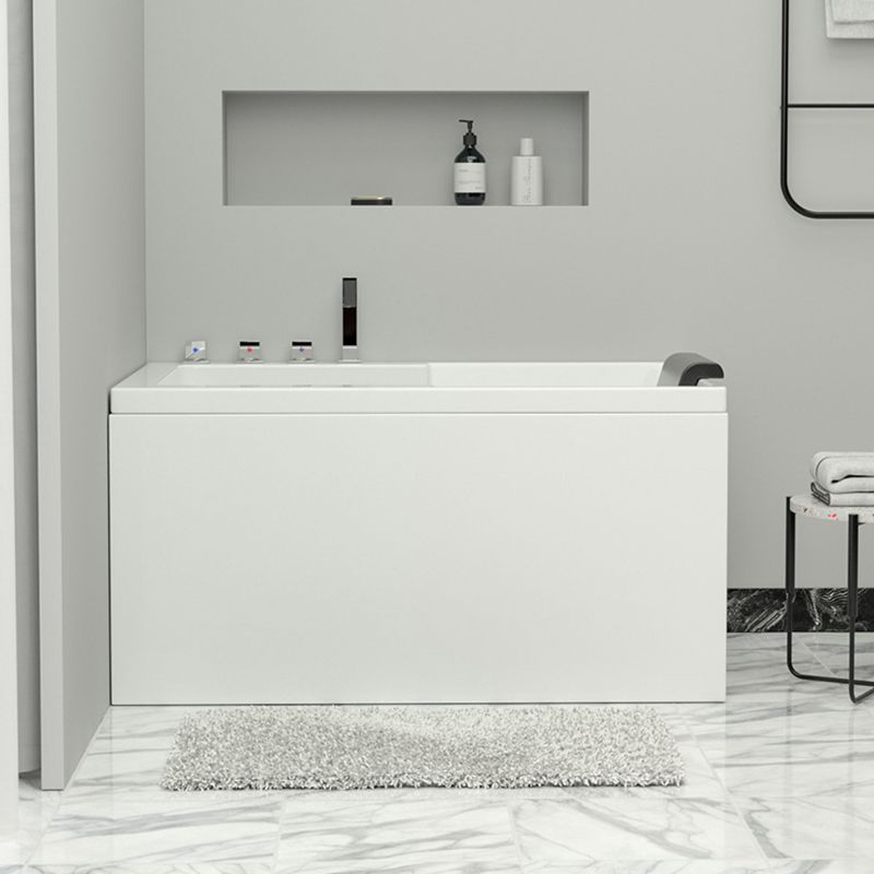 Modern Acrylic Rectangular Tub Soaking 24.8-inch Tall Bath Tub in White
