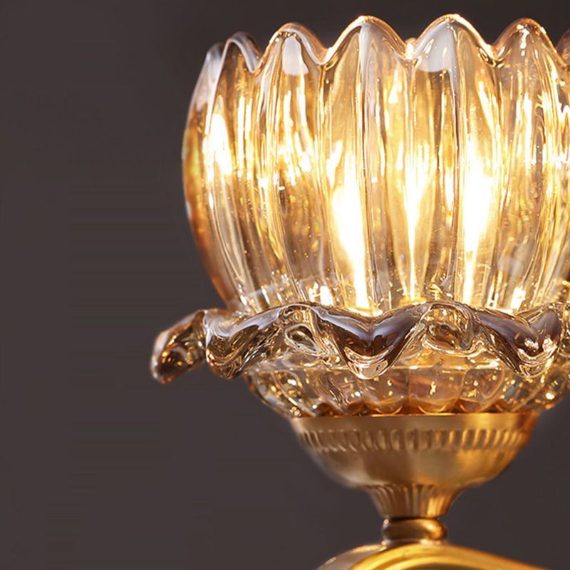 1 / 2 - Light Solid Brass Wall Sconce Post Modern Wall Armed Sconce with Crystal Accent