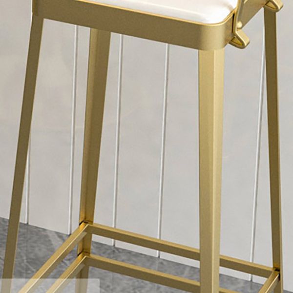 Industrial Low Back Barstools Square Bar Stools with Metal Base