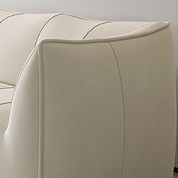 Contemporary White Cushions Flared Arm Fabric Living Room Seating