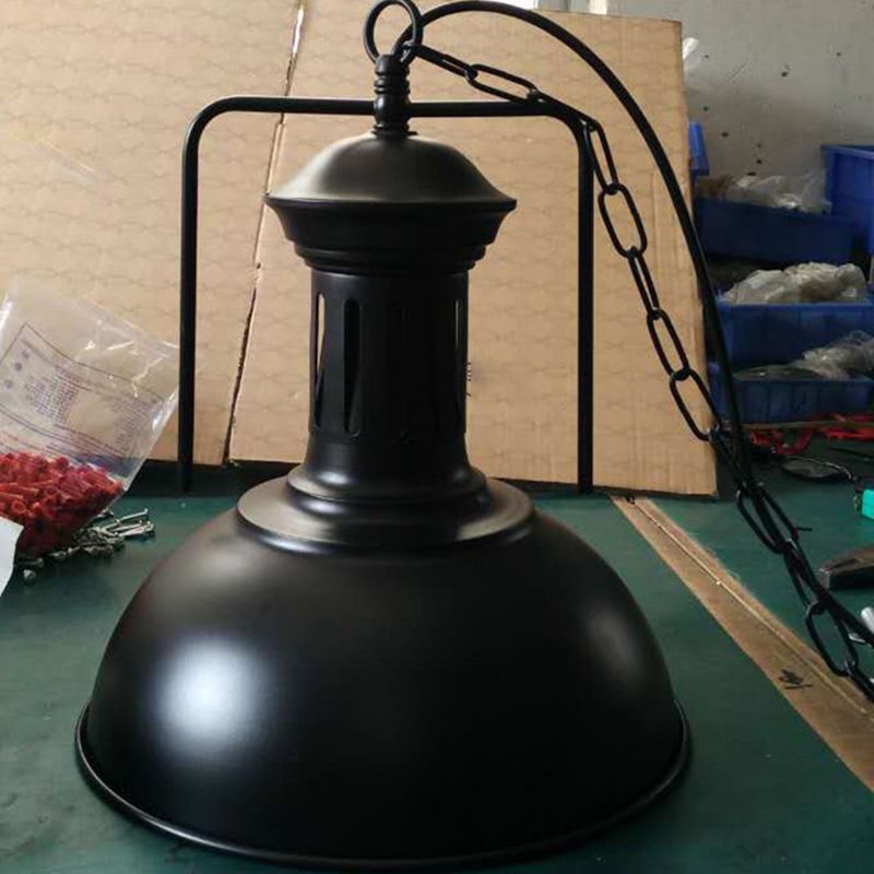 Lámpara de cúpula de hierro lacado lacado lacado con luz de un solo colgante de un solo colgante para un lugar comercial